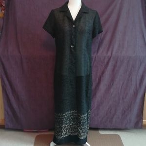 Shear Short-sleeved Long Duster
